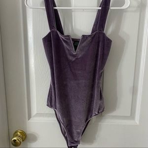 Purple velvet bodysuit